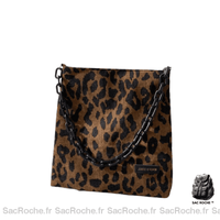 Sac à main ado cours - modèle Imprimé léopard marron - Sac Roche ™