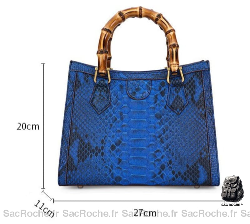 Sac À Main Bois Anse Femme Bleu Main Femme