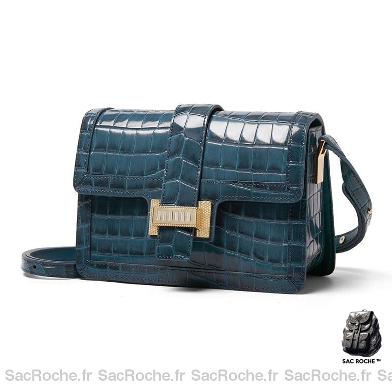 Sac À Main Croco Femme Bleu Vernis Main Femme