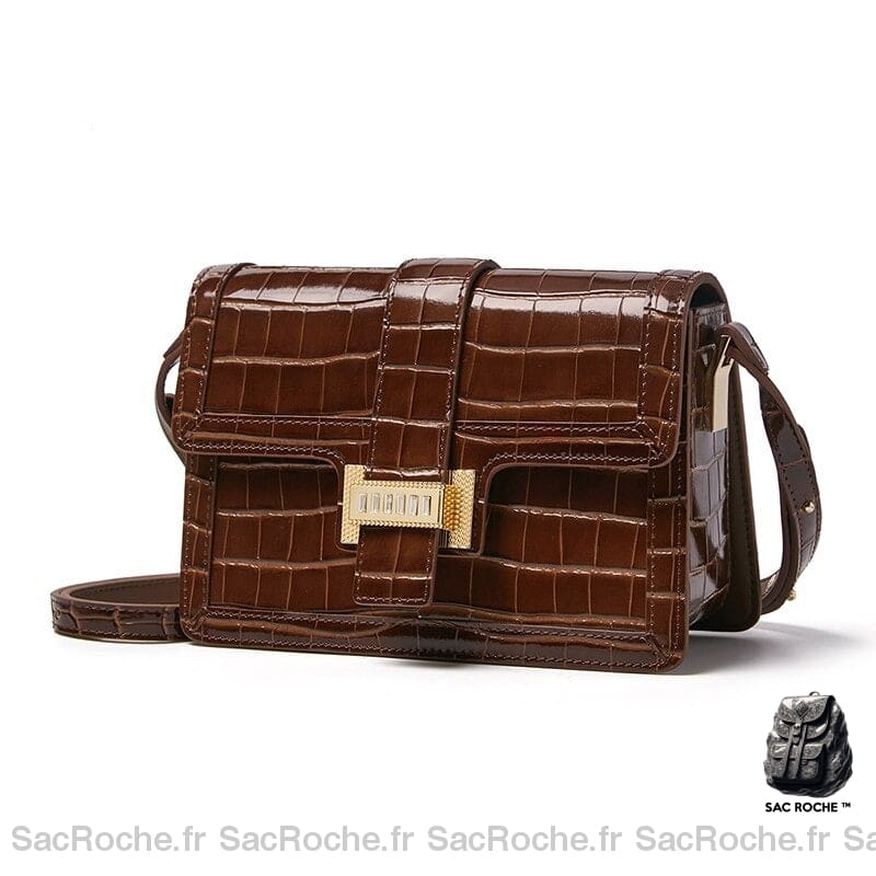 Sac À Main Croco Femme Marron Main Femme