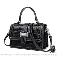 Sac à main croco femme - modèle Noir - Sac Roche ™