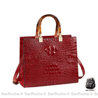 Sac à main croco femme - modèle Rouge - Sac Roche ™