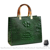 Sac À Main Croco Femme Vert Foncé Main Femme