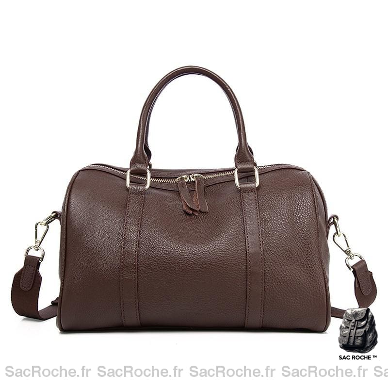 Sac À Main Cuir Bowling Femme Café Main Femme