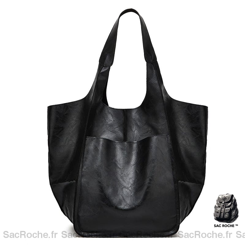 Sac À Main Cuir Femme Grand Noir / 60Cm X 38Cm 25Cm Main Femme