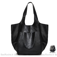Sac à main cuir femme grand - modèle Noir / 60cm x 38cm x 25cm - Sac Roche ™
