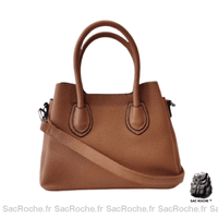 Sac à Main Cuir Femme - modèle Marron / 32x27x12cm - Sac Roche ™
