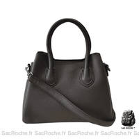 Sac à Main Cuir Femme - modèle Noir / 32x27x12cm - Sac Roche ™