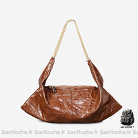 Sac à Main Cuir Femme Spacieux - modèle Marron - Sac Roche ™