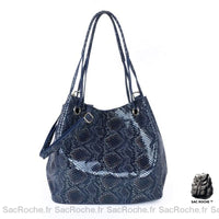 Sac à main cuir femme tendance - modèle Bleu foncé / 52 x 17 x 34cm - Sac Roche ™