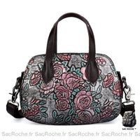 Sac à main cuir gaufré compact - modèle Argenté - Sac Roche ™