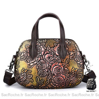Sac à main cuir gaufré compact - modèle Jaune - Sac Roche ™