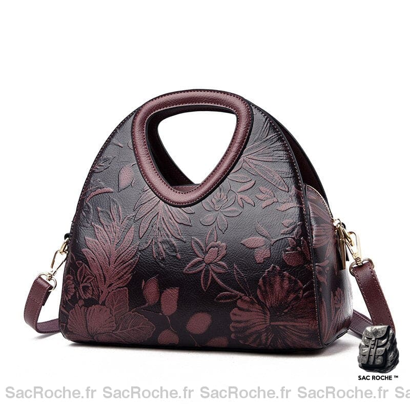 Sac À Main Cuir Luxe Violet Main Femme