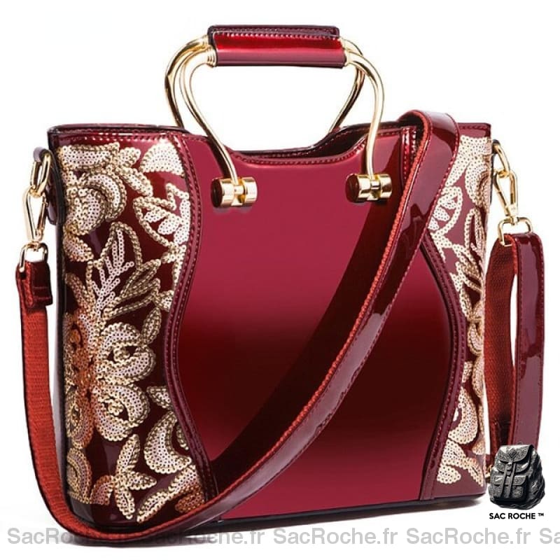 Sac À Main Doré Femme Rouge Main Femme