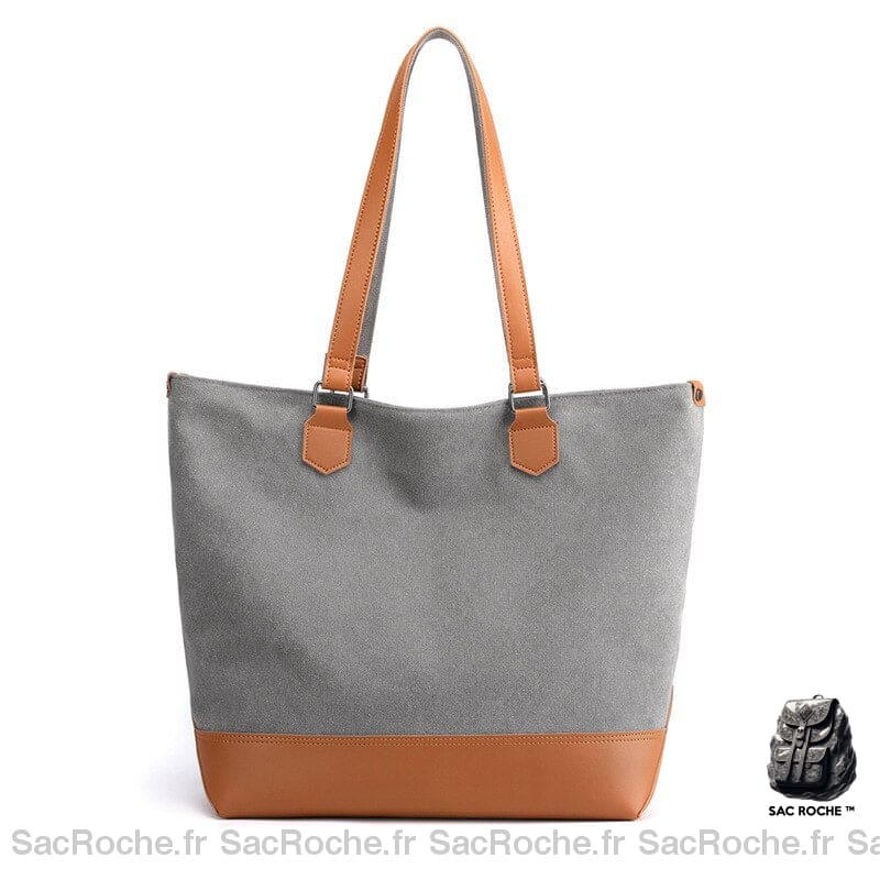 Sac À Main Femme Cabas Moderne Gris / 33X17X36Cm