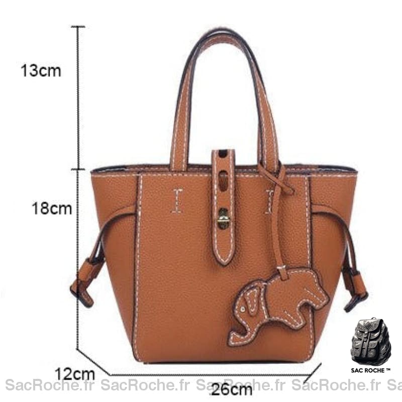 Sac À Main Femme Cabas Petit Marron