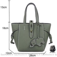 Sac à Main Femme Cabas Petit - modèle Vert - Sac Roche ™