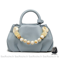 Sac à main femme chic - modèle Bleu ciel - Sac Roche ™