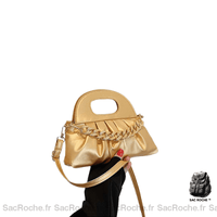 Sac à main femme double porté - modèle Doré / 25x10x6cm - Sac Roche ™
