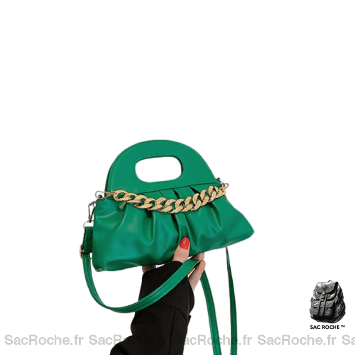 Sac À Main Femme Double Porté Vert / 25X10X6Cm Main Femme