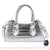 Sac à main femme effet croco - modèle Argenté / 22x10x7cm - Sac Roche ™