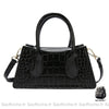 Sac À Main Femme Effet Croco Noir / 22X10X7Cm Main Femme