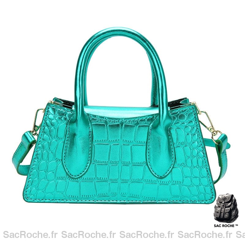 Sac À Main Femme Effet Croco Vert / 22X10X7Cm Main Femme