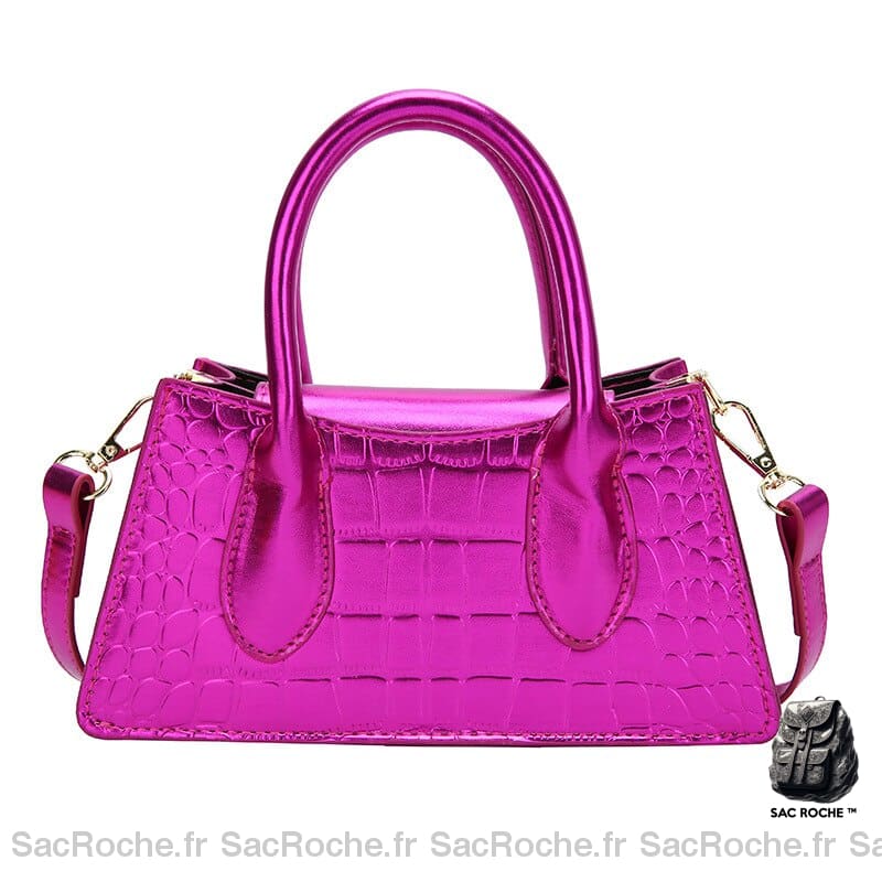 Sac À Main Femme Effet Croco Violet / 22X10X7Cm Main Femme