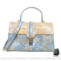 Sac à Main Femme Élégant - modèle Bleu jaune / 29x12x18cm - Sac Roche ™