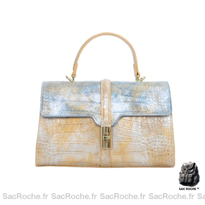 Sac À Main Femme Élégant Jaune Bleu / 29X12X18Cm