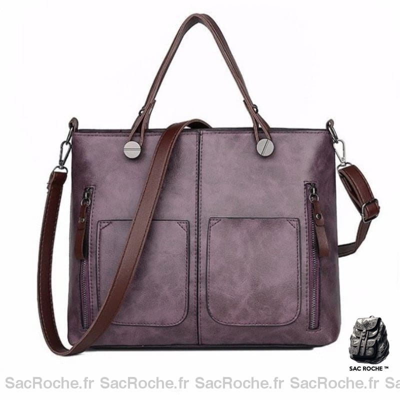 Sac À Main Femme Élégant Violet / 31X26X12Cm Main Femme