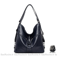 Sac à Main Femme Fermeture Éclair - modèle Bleu / 39x28x11cm - Sac Roche ™