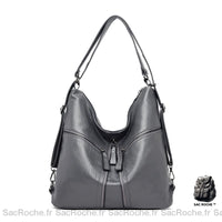 Sac à Main Femme Fermeture Éclair - modèle Gris / 39x28x11cm - Sac Roche ™