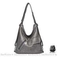 Sac à main femme fermeture lycée - modèle Gris - Sac Roche ™