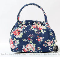 Sac à main femme fleur pas cher - modèle Bleu / 22cmx12cmx13cm - Sac Roche ™