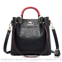 Sac à Main Femme Grand Volume Noir Simili Cuir - modèle Rouge - Sac Roche ™