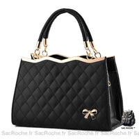 Sac à main femme léger chic - modèle Noir / 30x11x20 cm - Sac Roche ™