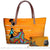 Sac à main femme motif africain orange. - modèle 2 / 49x29x11.5cm - Sac Roche ™