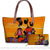 Sac à main femme motif africain orange. - modèle 3 / 49x29x11.5cm - Sac Roche ™