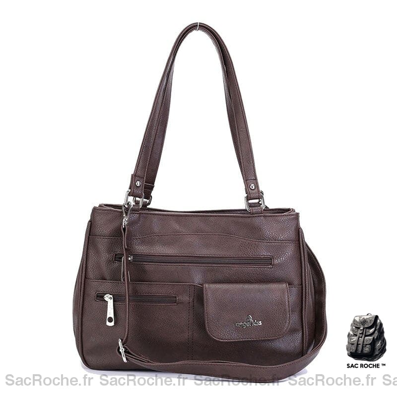 Sac À Main Femme Multi-Poches Café Main Femme