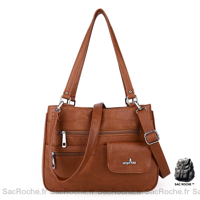 Sac À Main Femme Multi-Poches Marron Main Femme