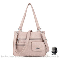 Sac à main femme multi-poches - modèle Rose  pâle - Sac Roche ™