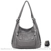 Sac À Main Femme Multiples Poches Gris / 34X11X27Cm Main Femme