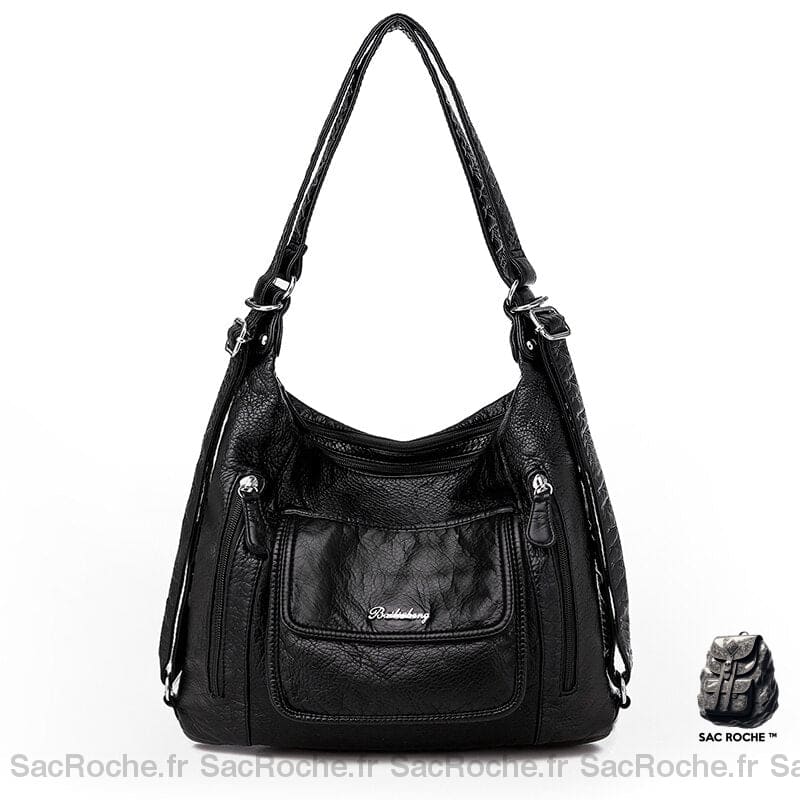 Sac À Main Femme Multiples Poches Noir / 34X11X27Cm Main Femme