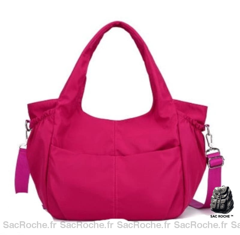 Sac À Main Femme Poches Pratiques Fuchsia / 32X14X29 Cm À