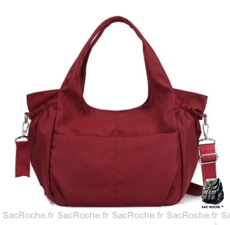 Sac À Main Femme Poches Pratiques Rouge / 32X14X29 Cm À