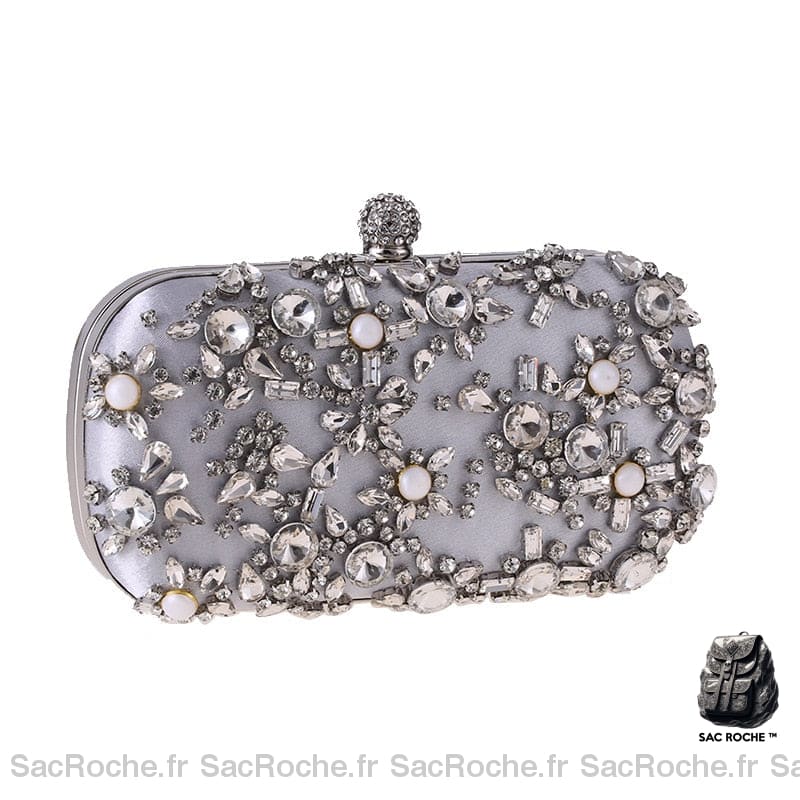 Sac À Main Femme Pochette Petite Gris Argenté / 22X11.5X5Cm Main Femme