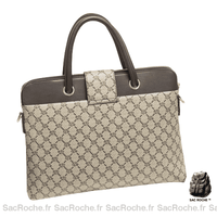 Sac à Main Femme pour Ordinateur - modèle Beige / 37x27x6cm - Sac Roche ™