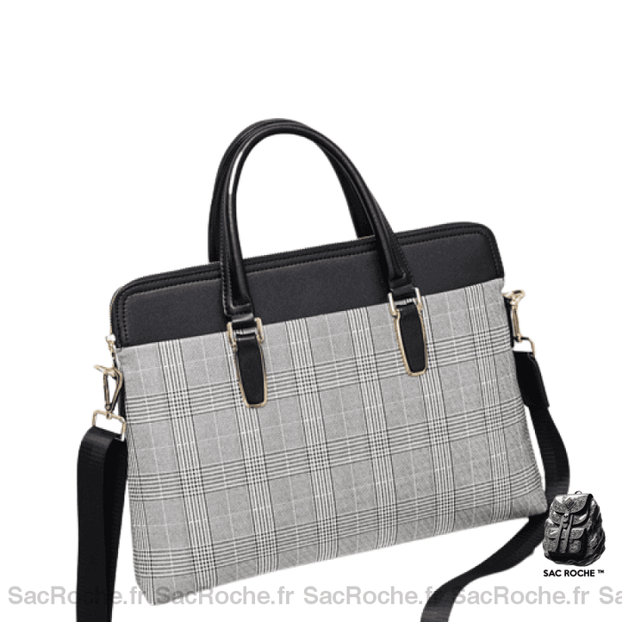 Sac À Main Femme Pour Ordinateur Noir Gris / 37X27X6Cm