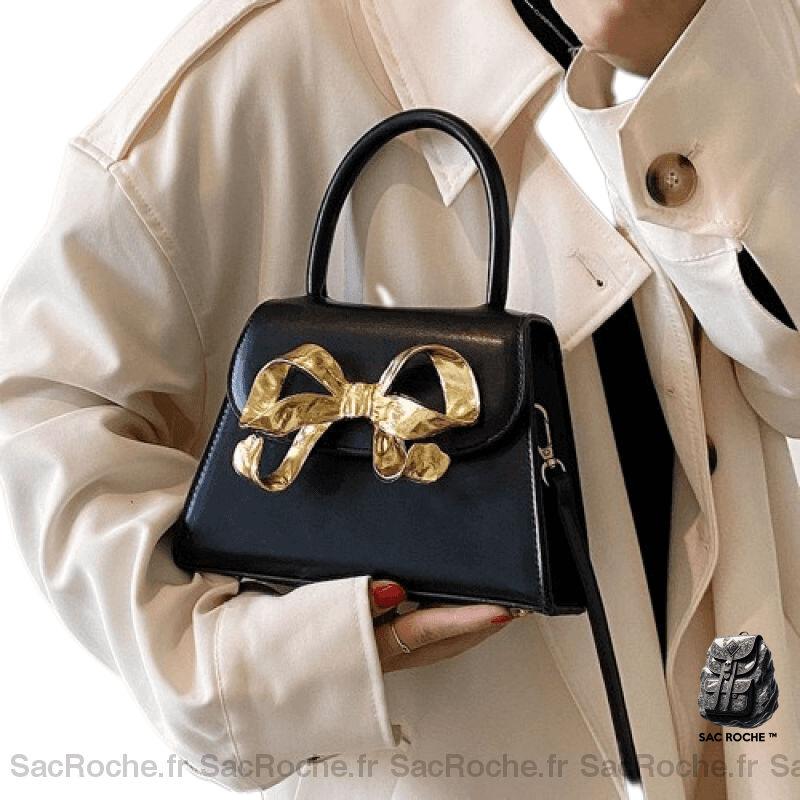Sac À Main Femme Rabat Noir